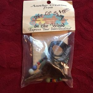 NWT. Handmade Wood Necklace